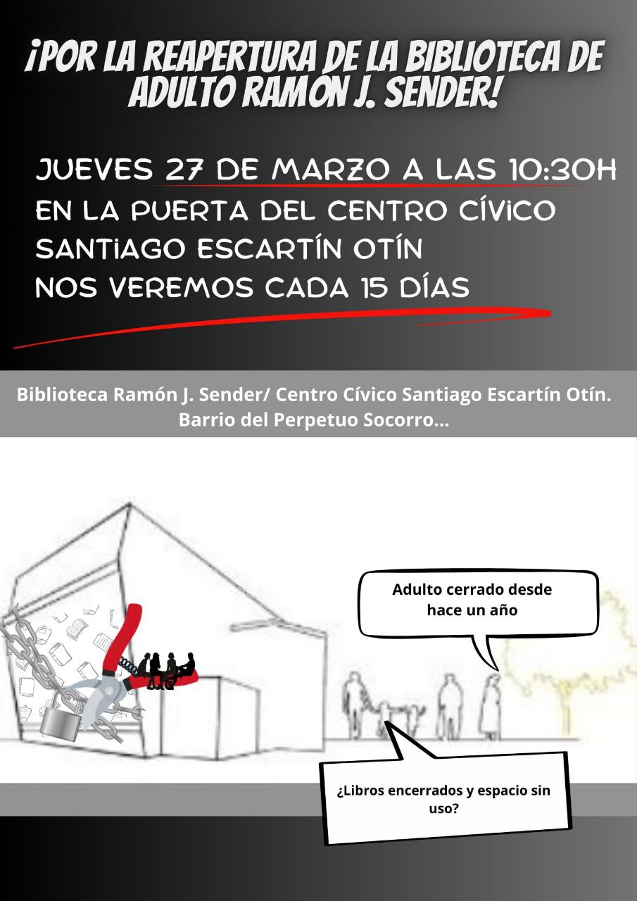 Por la reapertura de la Biblioteca Ramón J. Sender