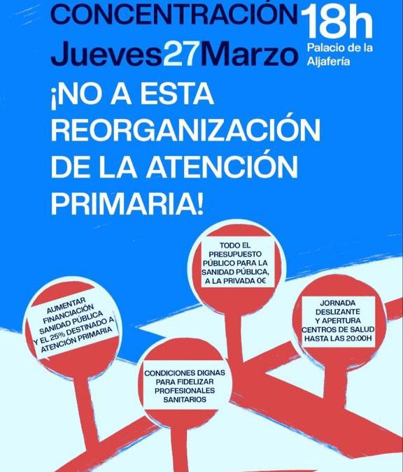 No a la reorganización de la atención primaria