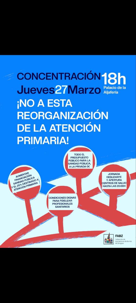 No a la reorganización de la atención primaria