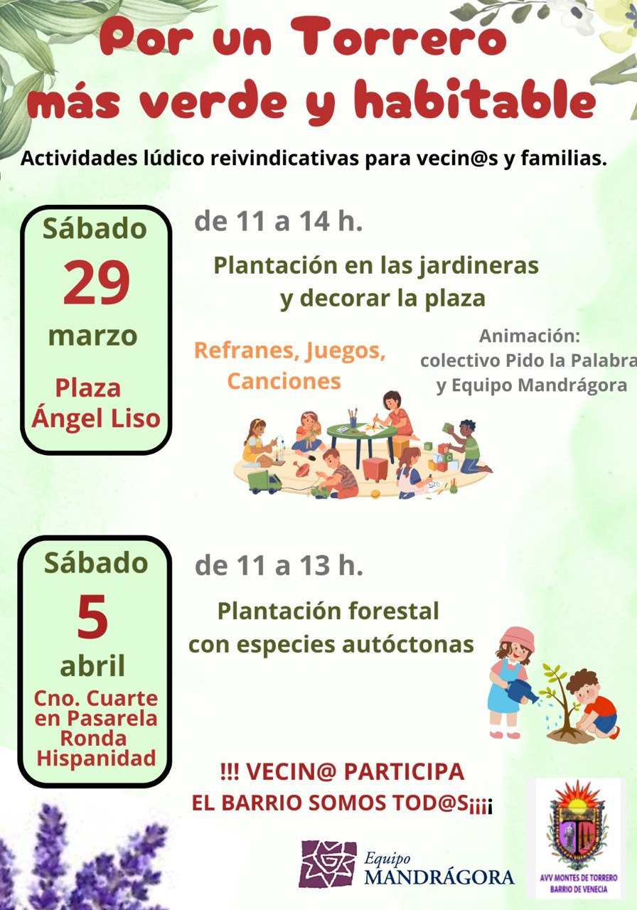 Por un Torrero más verde y habitable