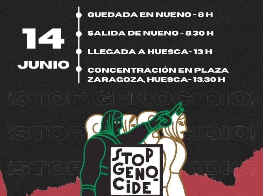 Llenar Canal Roya y las calles de Huesca: El Altoaragón se moviliza por la vida, el territorio y en apoyo a la Marcha Global a Gaza
