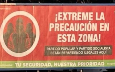 Cambiar Huesca–Izquierda Unida critica la valla racista y xenófoba que ha instalado la ultraderecha