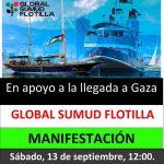 Manifestación en apoyo a la Flotilla Global Sumud