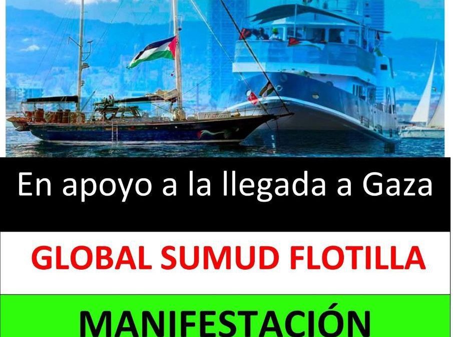 Manifestación en apoyo a la Flotilla Global Sumud