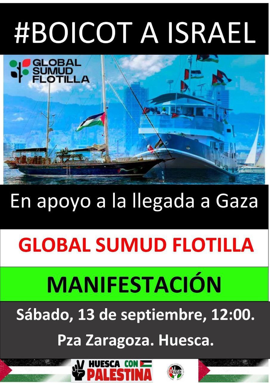 Manifestación en apoyo a la Flotilla Global Sumud