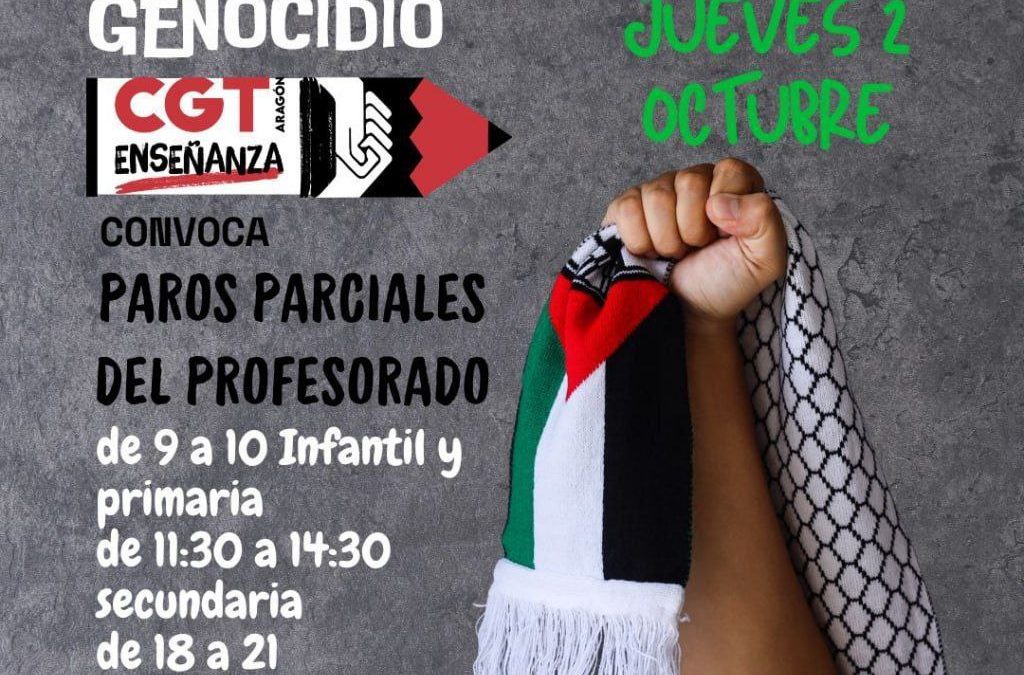 Paros parciales del profesorado por Palestina