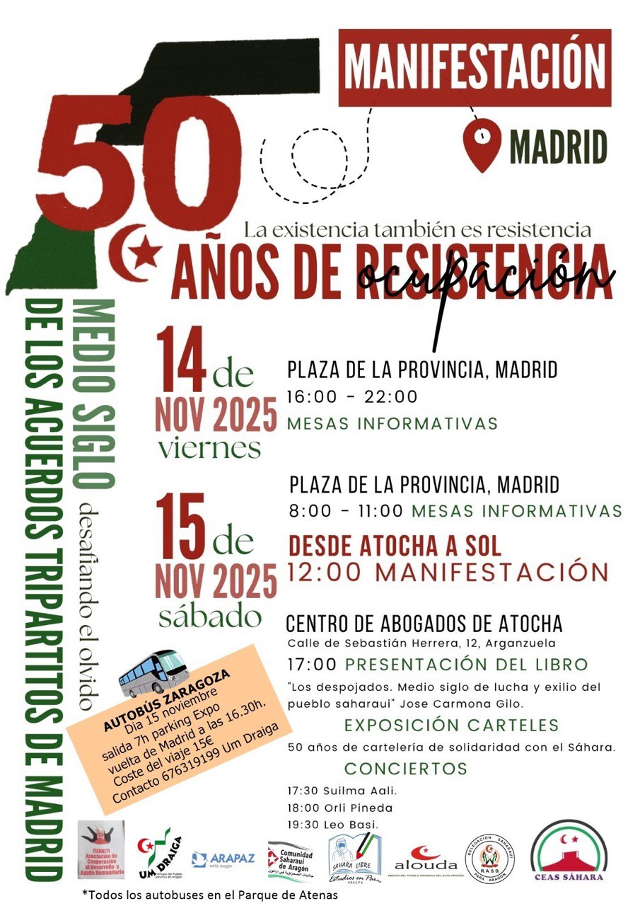 Manifestación: 50 años de ocupación del Sáhara Occidental