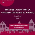 Manifestación por la vivienda digna en el Pirineo