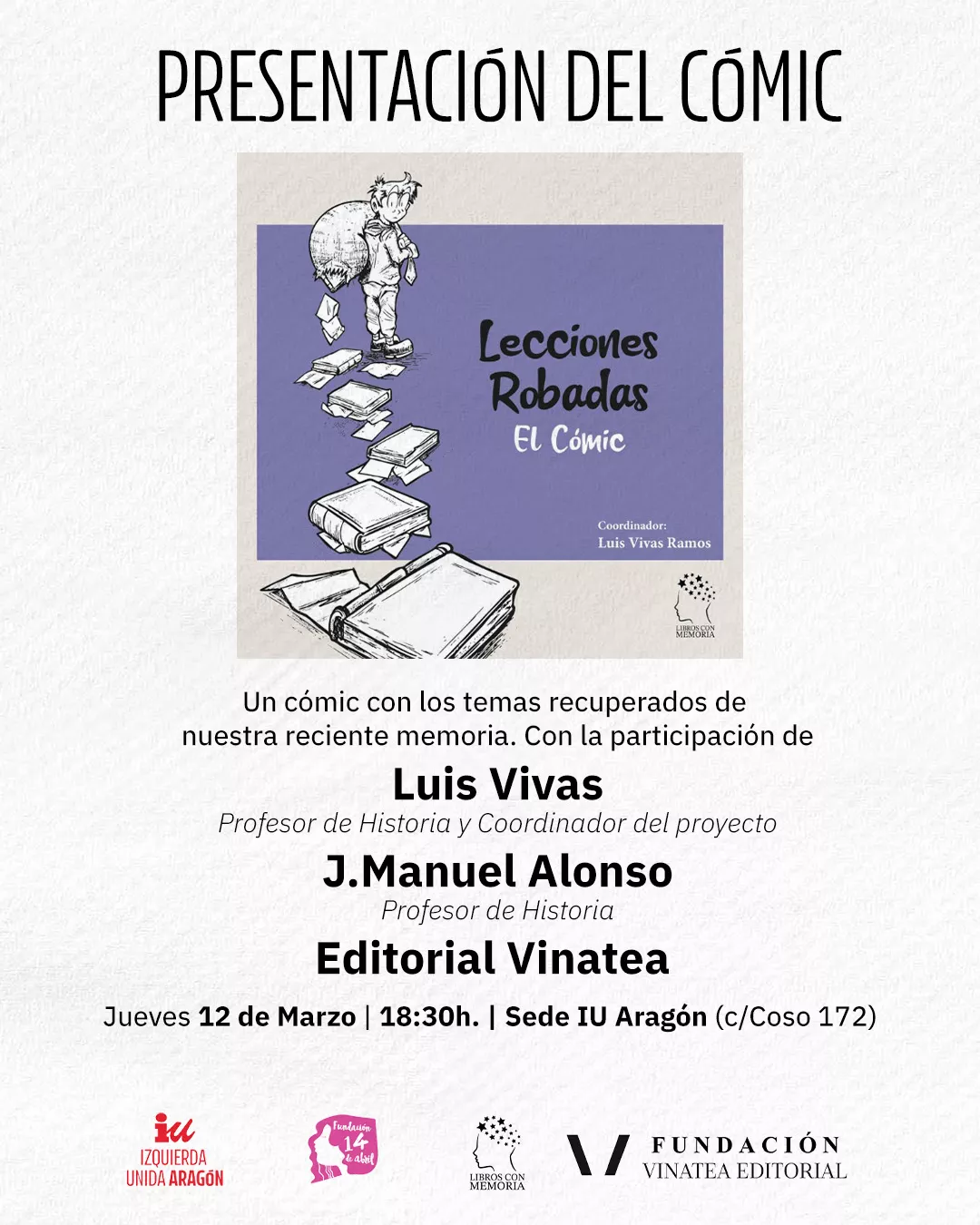 Cartel cómic Lecciones Robadas