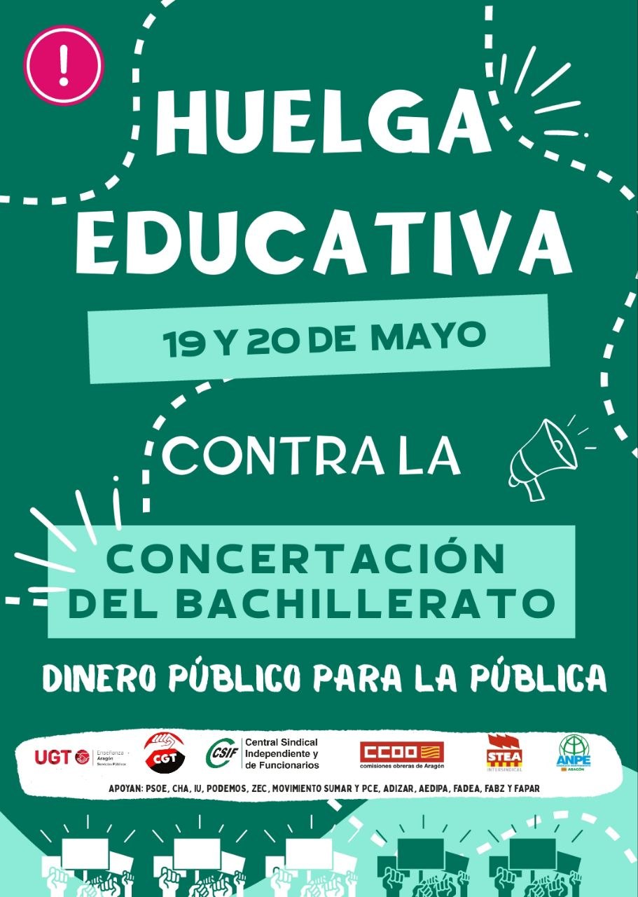 Huelga educativa contra la concertación del bachillerato