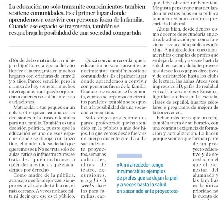 La escuela que nos sostiene