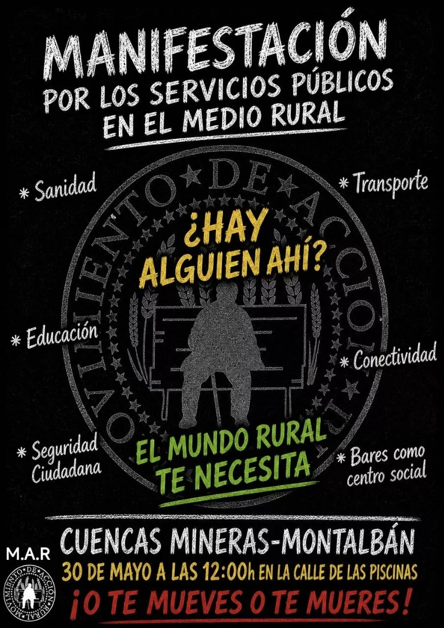 Manifestación por los servicios públicos en el medio rural