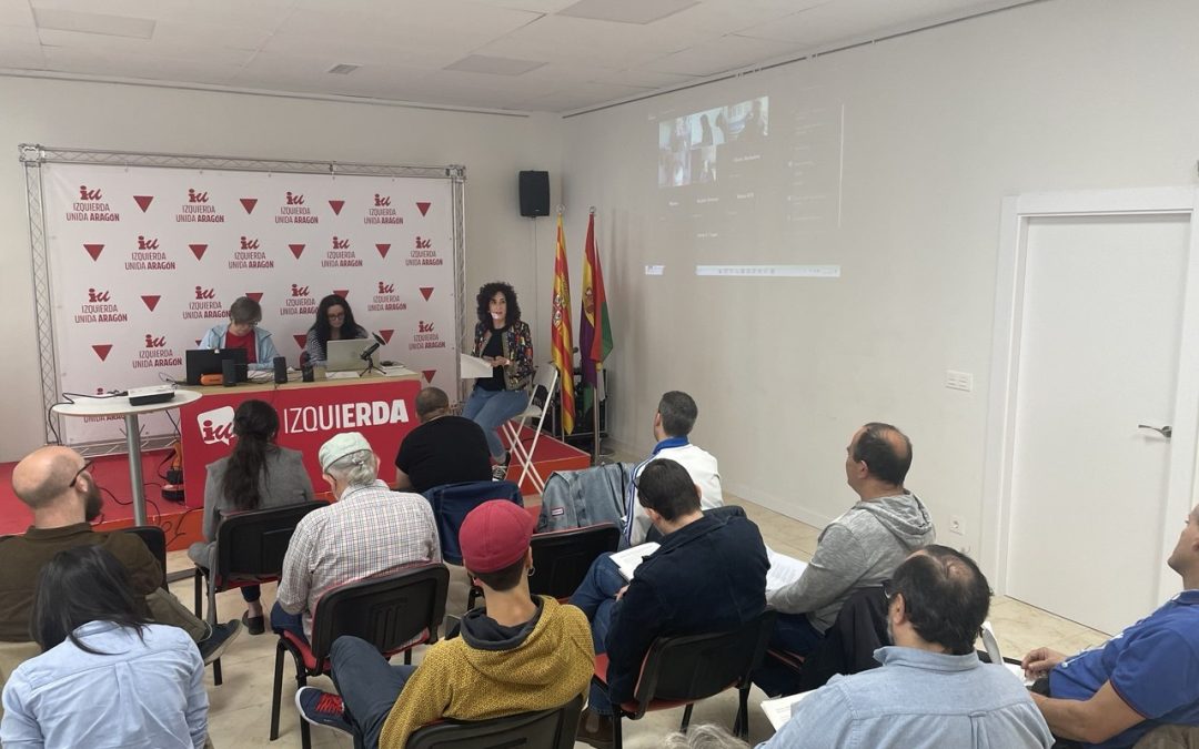 Marta Abengochea: “La tarea principal de Izquierda Unida es representar al Aragón que no se rinde y pelea contra las políticas privatizadoras”
