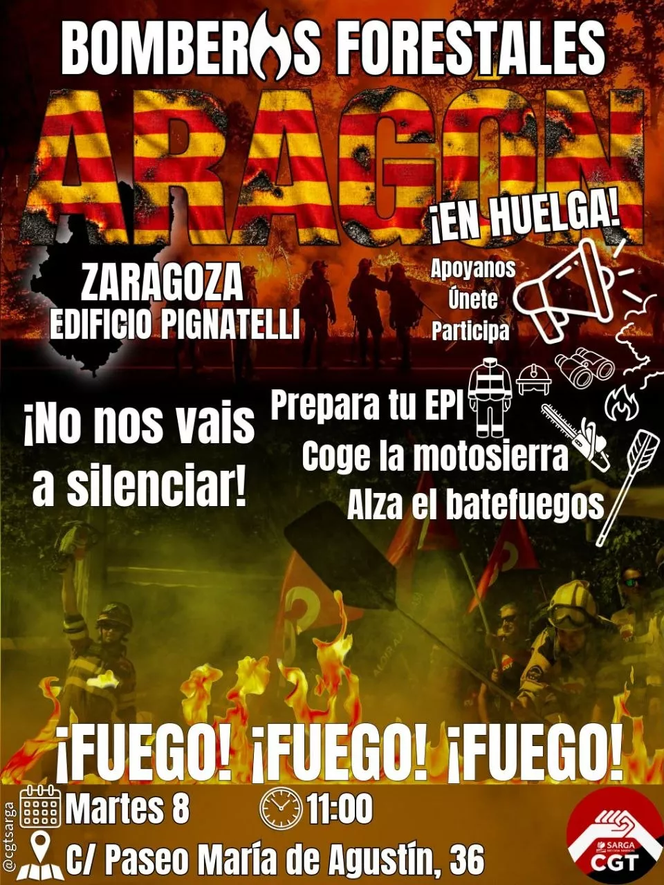 Bomberos forestales de Aragón en huelga